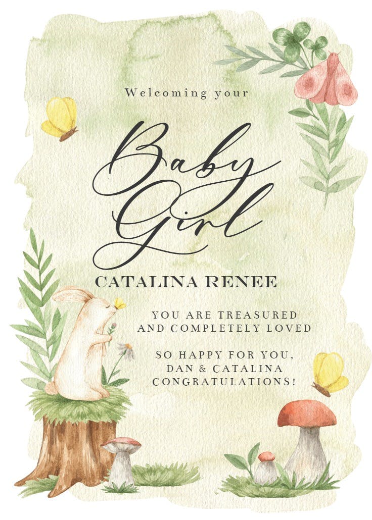Summer forest - baby shower & new baby card