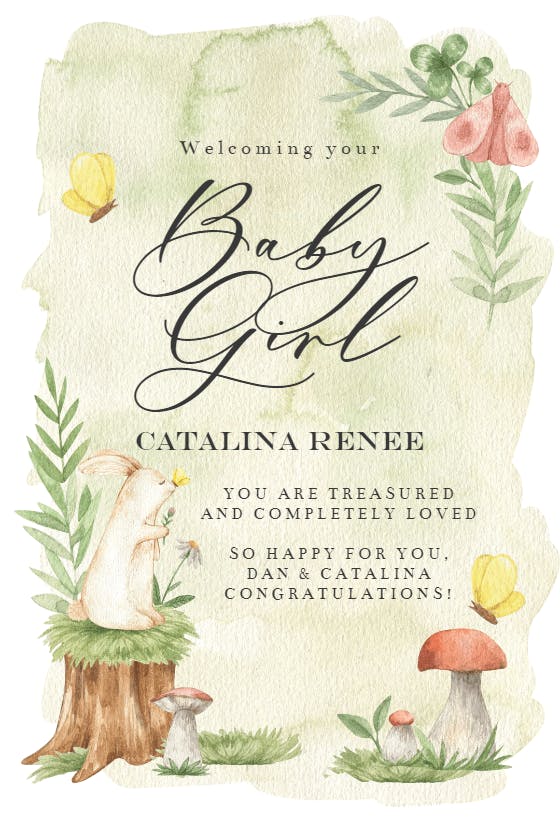 Summer forest -  baby shower & new baby card