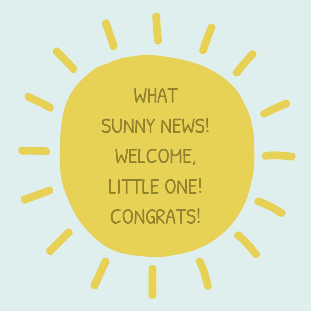Sunny news -  baby shower & new baby card