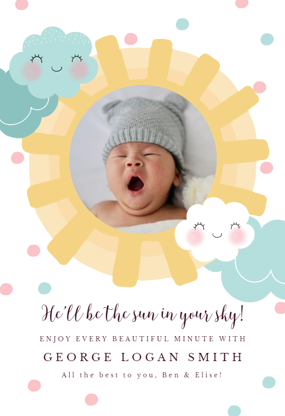 Sunny Skies - Baby Shower & New Baby Card (Free) | Greetings Island