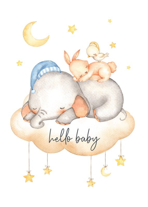 Sweet dreams -  tarjeta de recién nacido