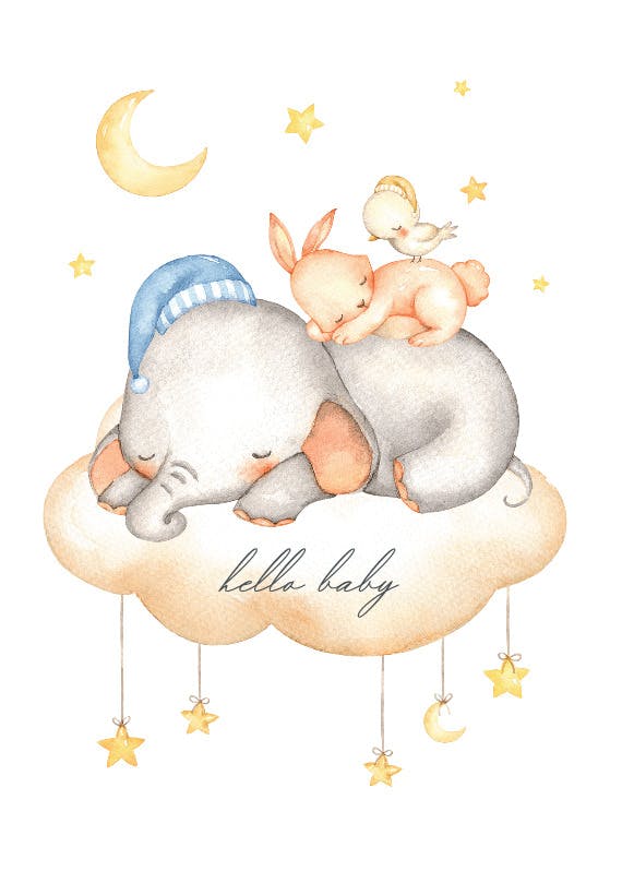 Sweet dreams -  tarjeta de recién nacido