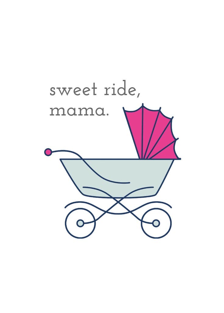 Sweet ride mama - baby shower & new baby card