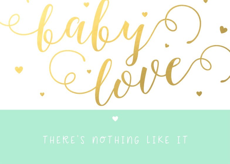 Sweet script -  baby shower & new baby card