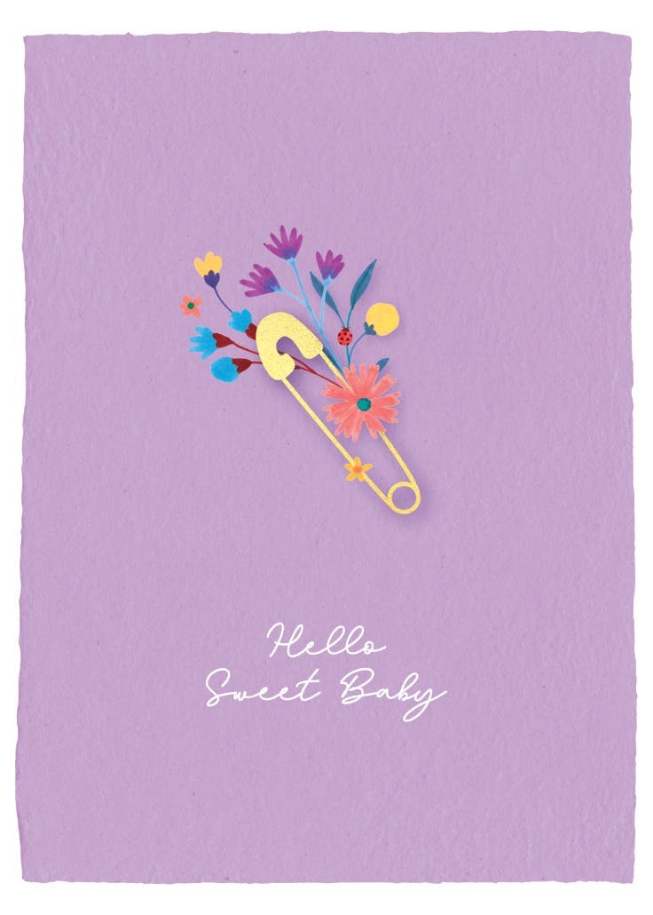 Sweet violet baby - baby shower & new baby card