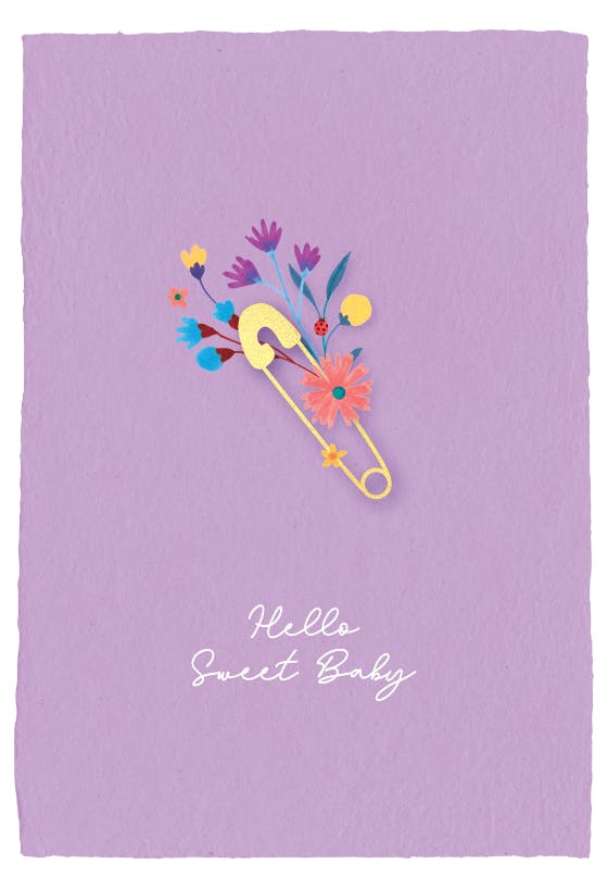 Sweet violet baby -  baby shower & new baby card