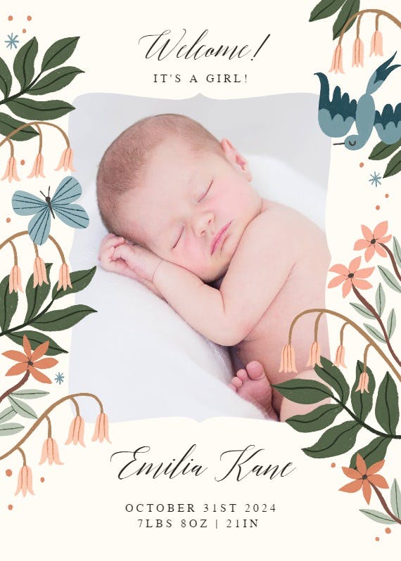 Terracotta blossom (by meghann rader) -  tarjeta de recién nacido