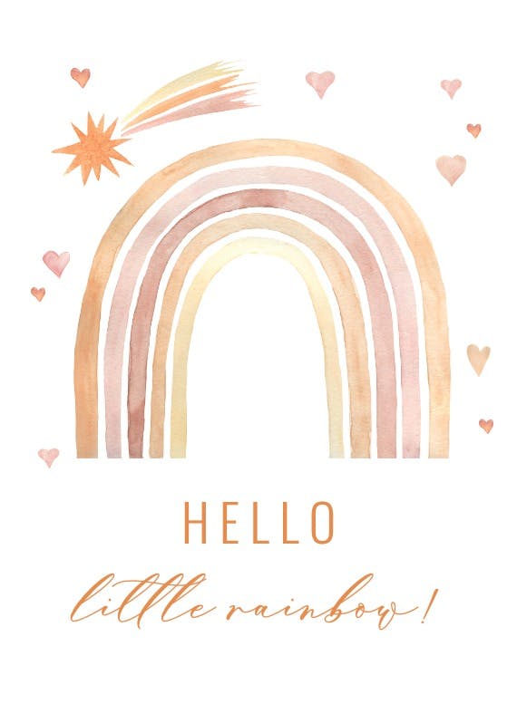 Thankful rainbow -  baby shower & new baby card