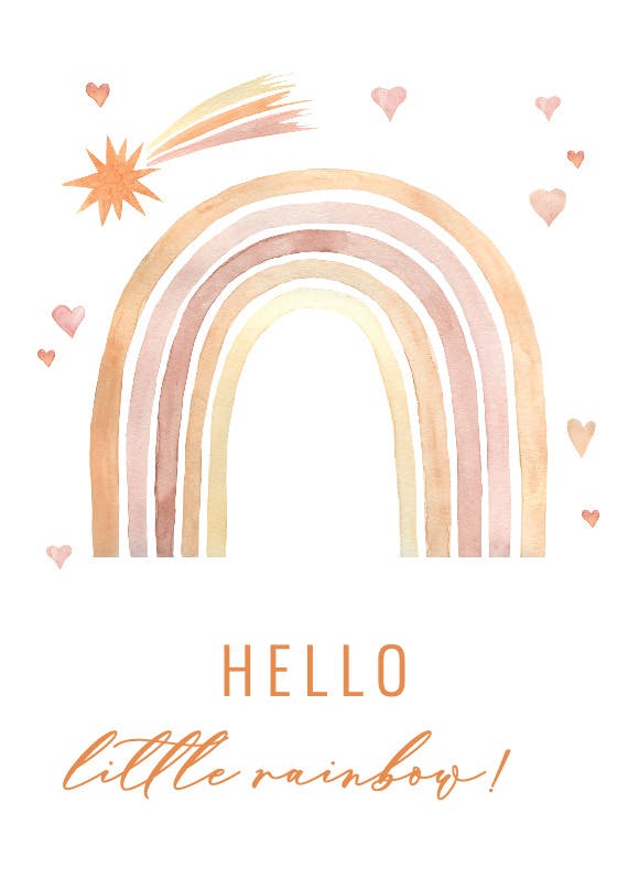 Thankful rainbow -  baby shower & new baby card