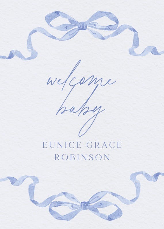 Tied with love -  baby shower & new baby card