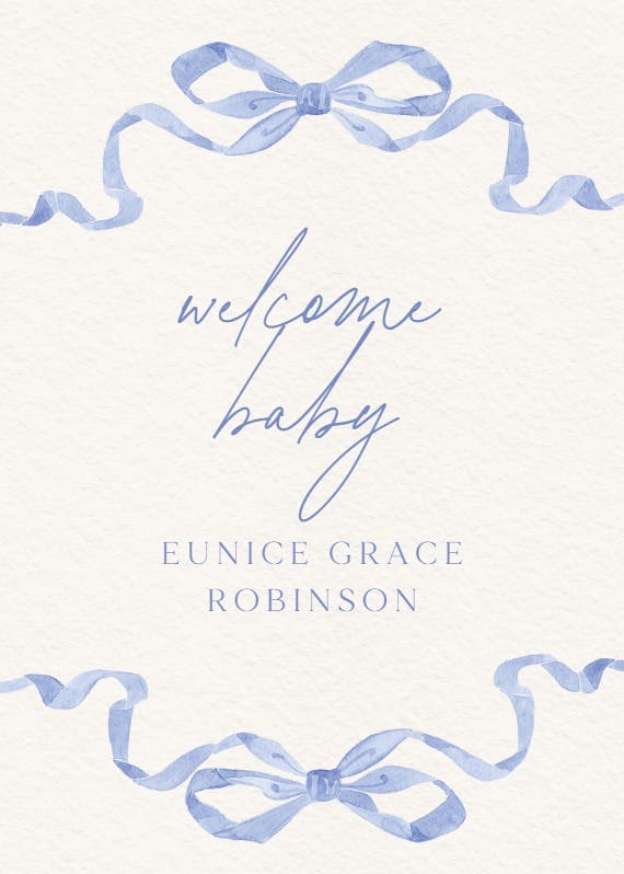 Tied with love -  baby shower & new baby card