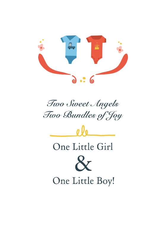 Two sweet angels -  baby shower & new baby card