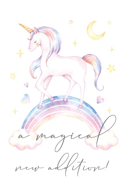 Violet unicorn - Tarjeta De Recién Nacido