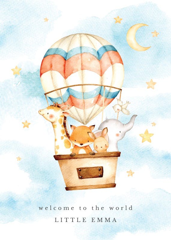 Warm baby balloon -  baby shower & new baby card