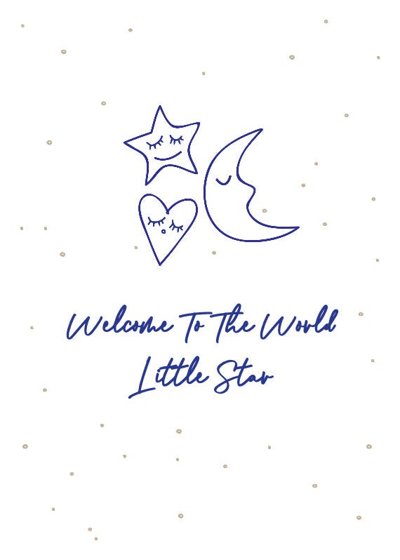 Welcome little star -  tarjeta de recién nacido