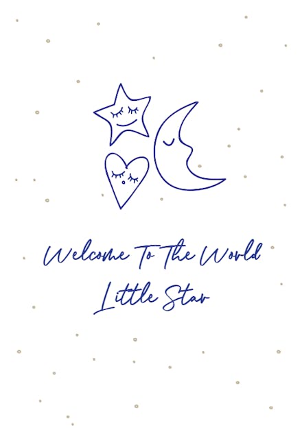 Welcome little star - Tarjeta De Recién Nacido