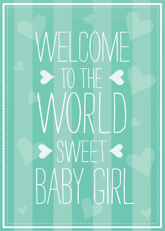 Welcome to the world -  tarjeta de recién nacido