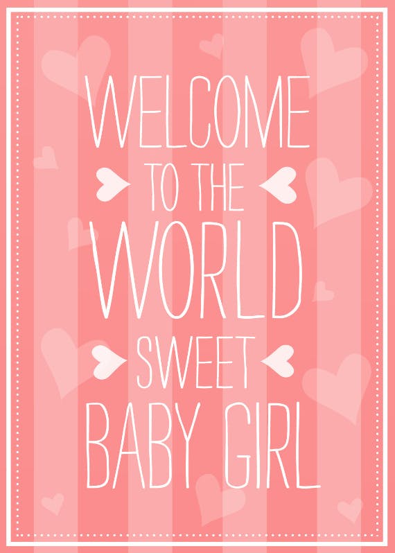 Welcome to the world -  baby shower & new baby card
