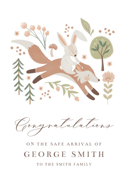 Woodland - Tarjeta De Recién Nacido