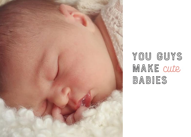 You guys make cute babies -  tarjeta de recién nacido