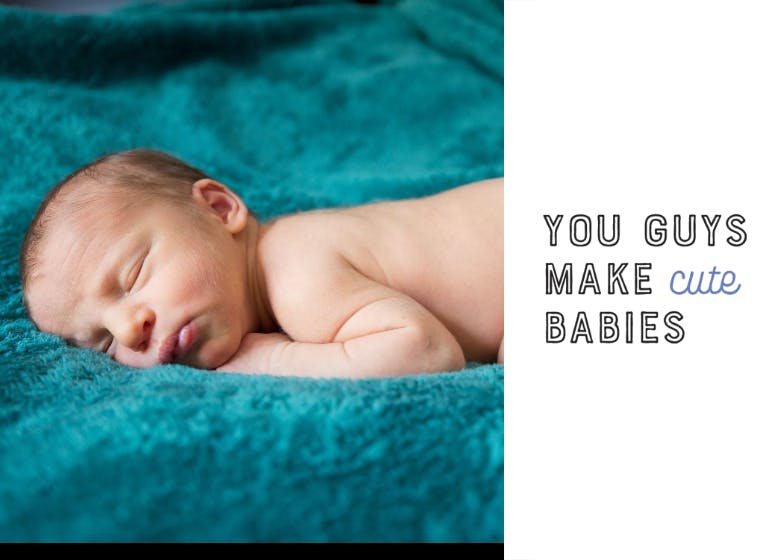 You guys make cute babies -  tarjeta de recién nacido