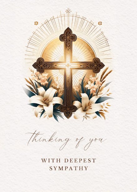 A cross of hope - sympathy & condolences card