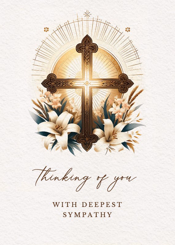 A cross of hope - sympathy & condolences card