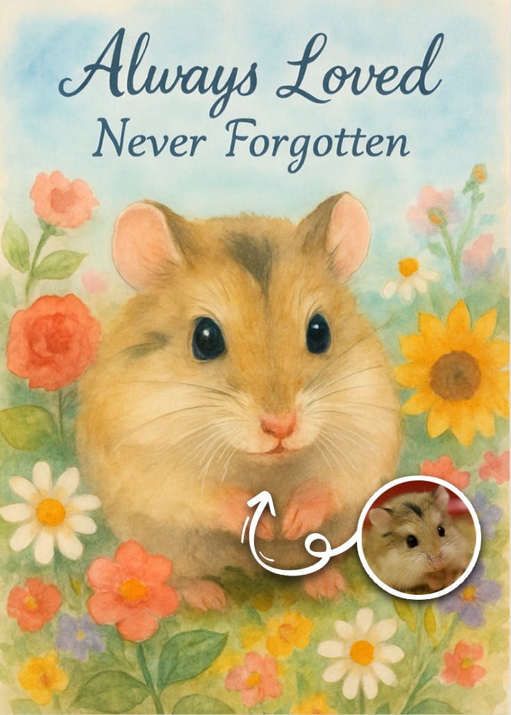 Always loved, never forgotten - loss of pet card