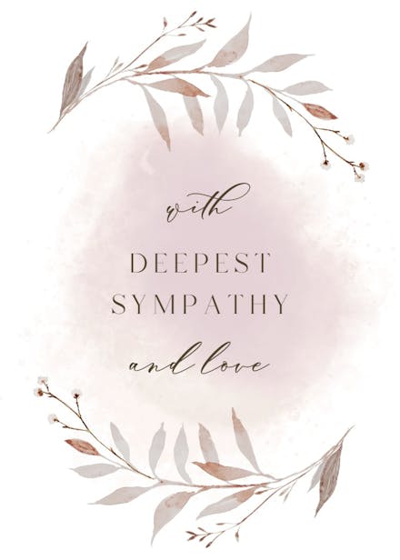 Autumnal watercolor - sympathy & condolences card