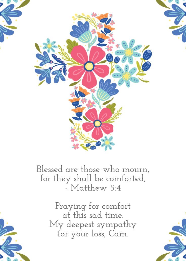 Beatitude blessing - sympathy & condolences card