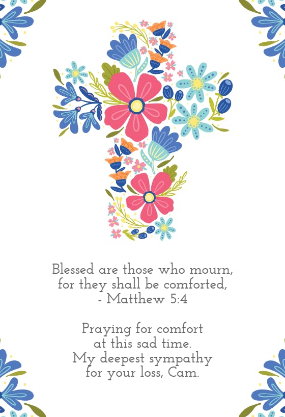 Beatitude blessing - sympathy & condolences card