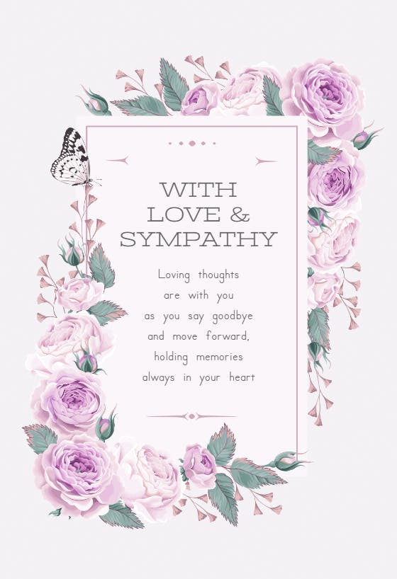 Bed of roses - tarjeta de condolencias