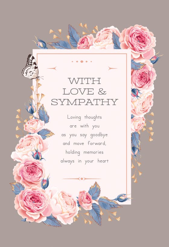 Bed of roses - sympathy & condolences card
