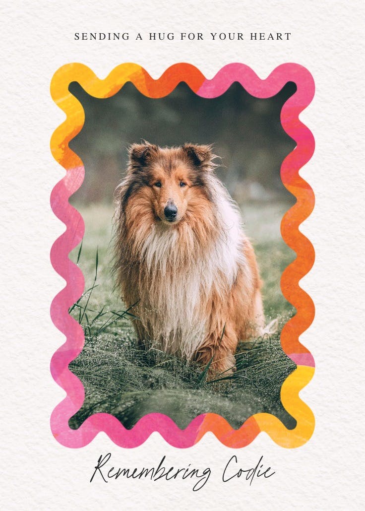 Billowing border frame - loss of pet card