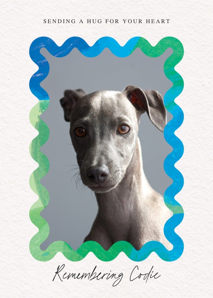 Billowing border frame - loss of pet card