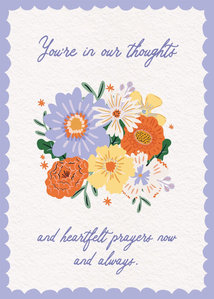 Blooming bouquet - tarjeta de condolencias