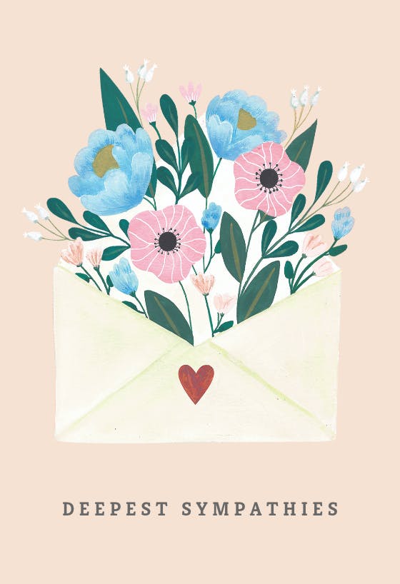Blooming flowers - sympathy & condolences card