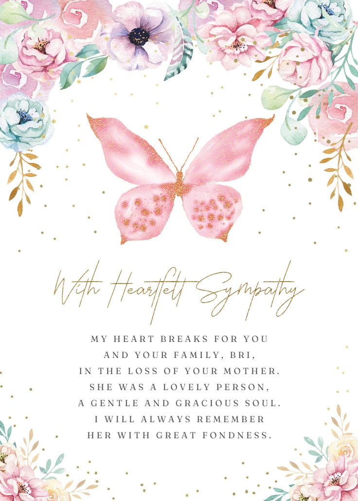 In Depths Of Heart - Sympathy & Condolences Card (free) 