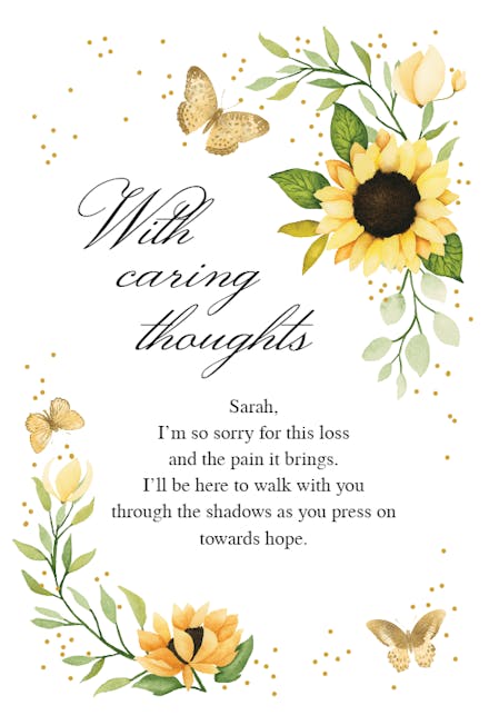 Butterfly Bistro - Sympathy & Condolences Card