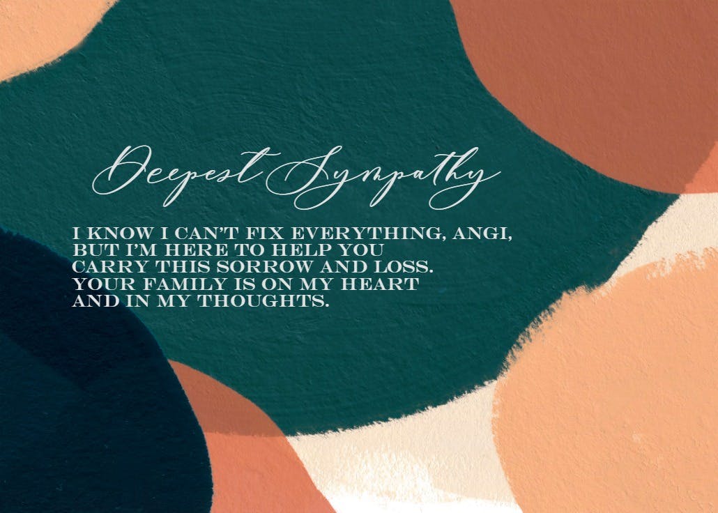 Color palette paint - sympathy & condolences card