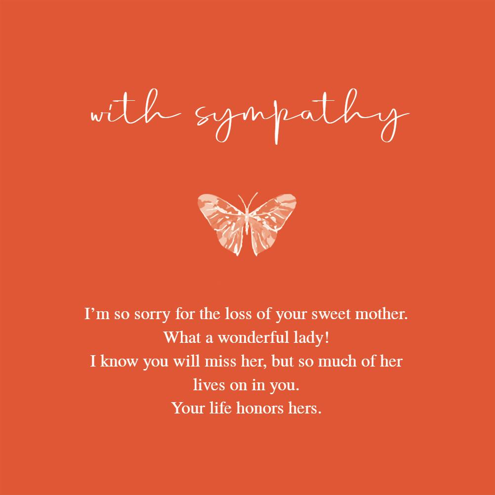 Dainty butterfly -  tarjeta de condolencias