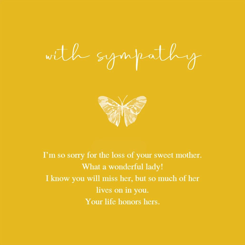 Dainty butterfly - sympathy & condolences card