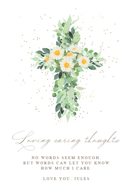 Daisy cross - Sympathy & Condolences Card