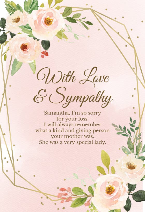 Facing roses - sympathy & condolences card