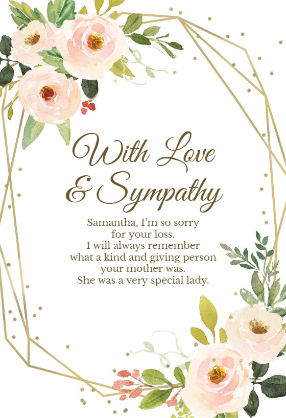 Facing roses - sympathy & condolences card