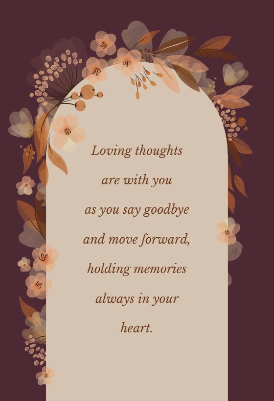 Fall arch floral - sympathy & condolences card