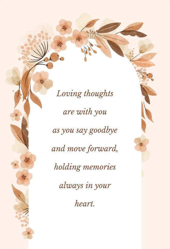 Fall arch floral -  tarjeta de condolencias