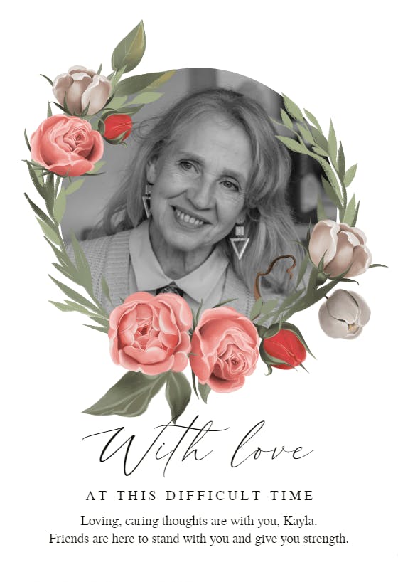 Favorite rose - sympathy & condolences card