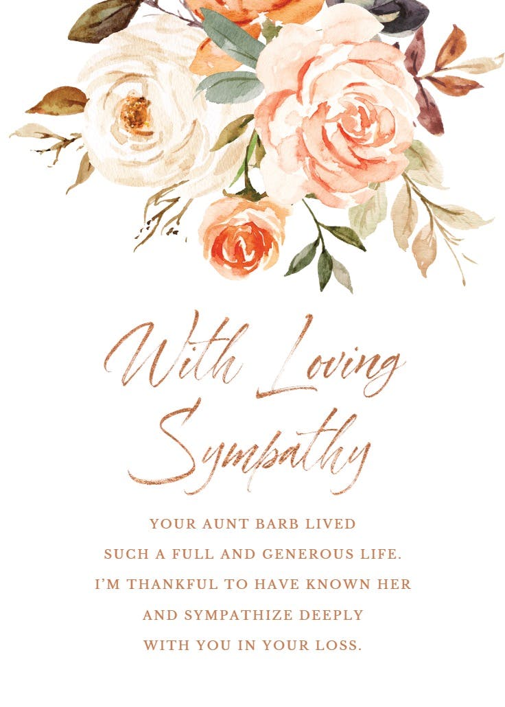 Floral finesse - sympathy & condolences card