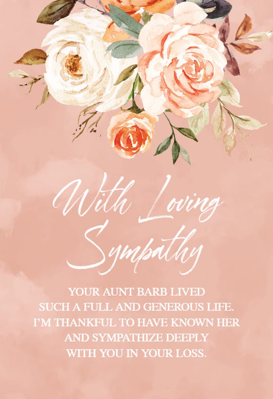Floral finesse - sympathy & condolences card